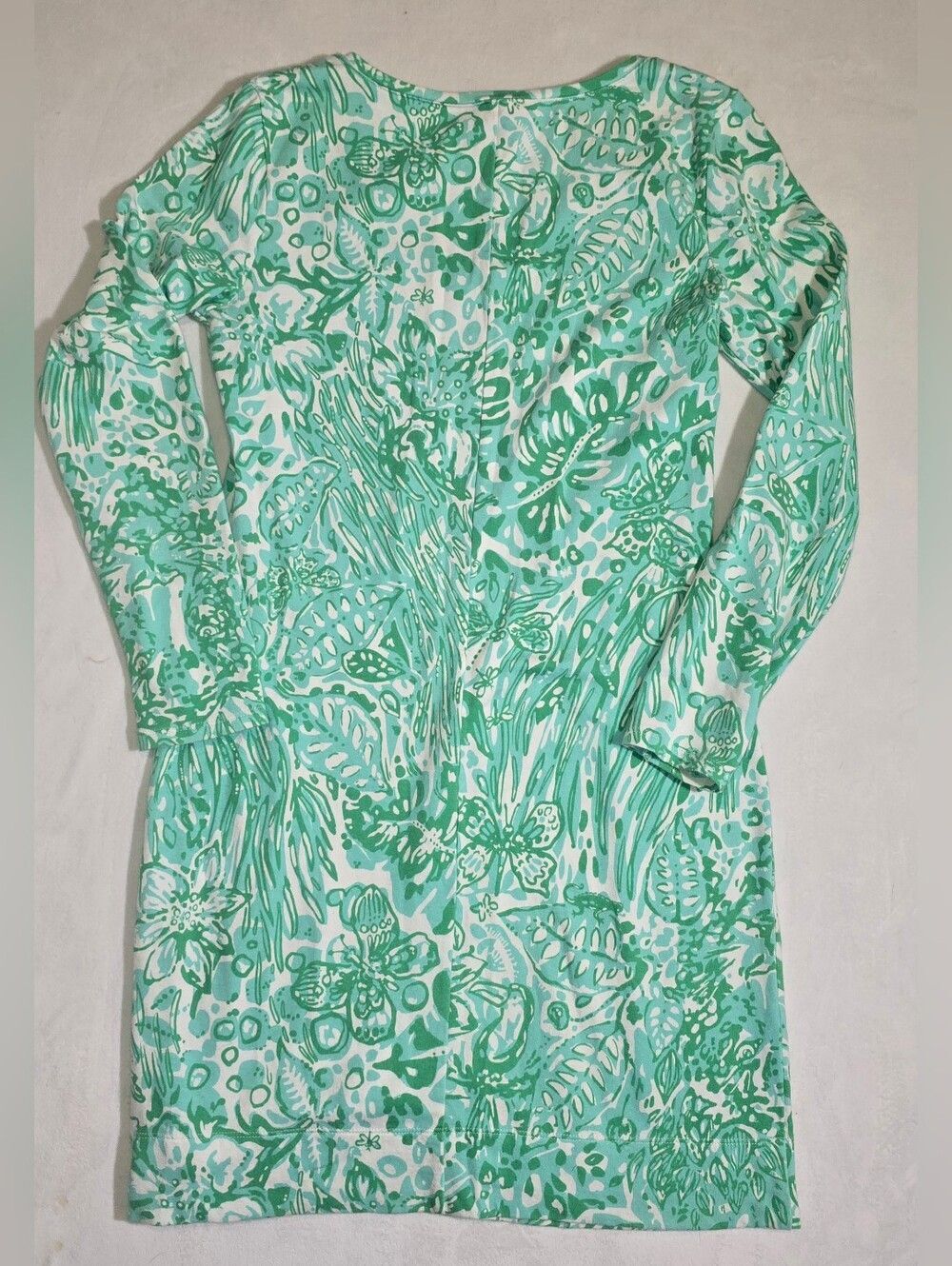 Lilly Pulitzer Hollee V-Neck Dress Green White Toucan Jungle French Terry Small - Picture 3 of 5